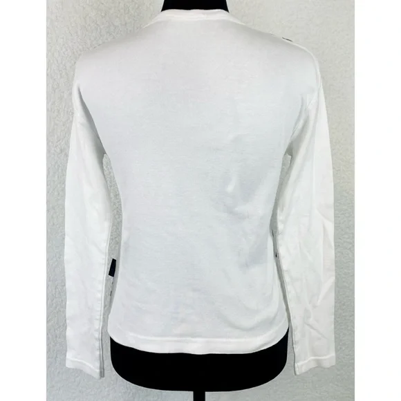 (VTG) YAN MASTER • Black/White/Silver Y2K Paris Name Print Long Sleeve Tee, S - Picture 6 of 16